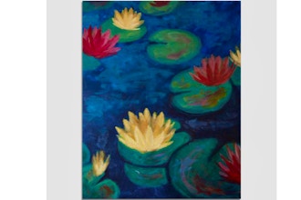 Virtual Paint Nite: Water Lilies 1 (Ages 6+)